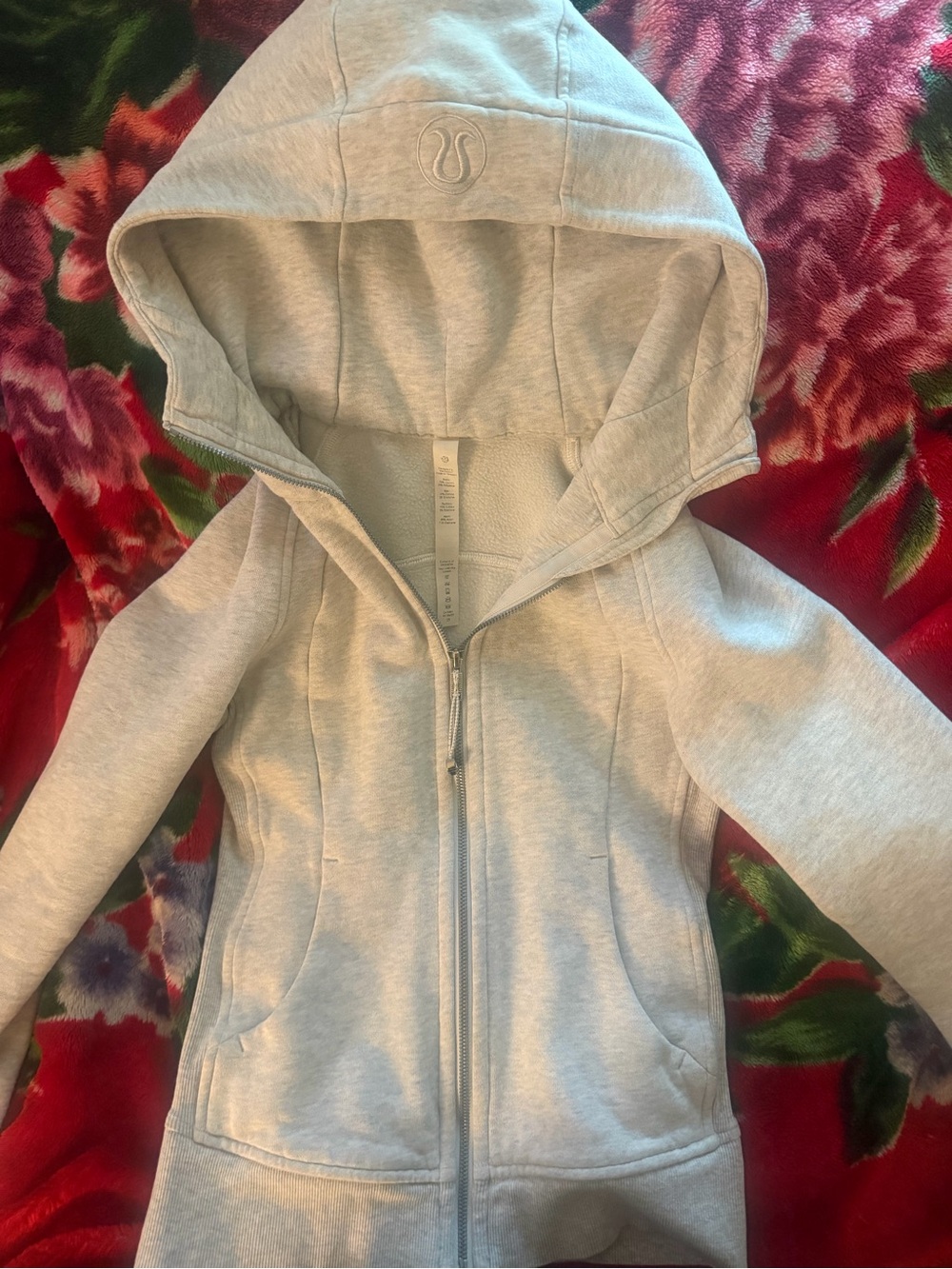 lululemon athletica Light Heather Gray Scuba Full Zip size 2